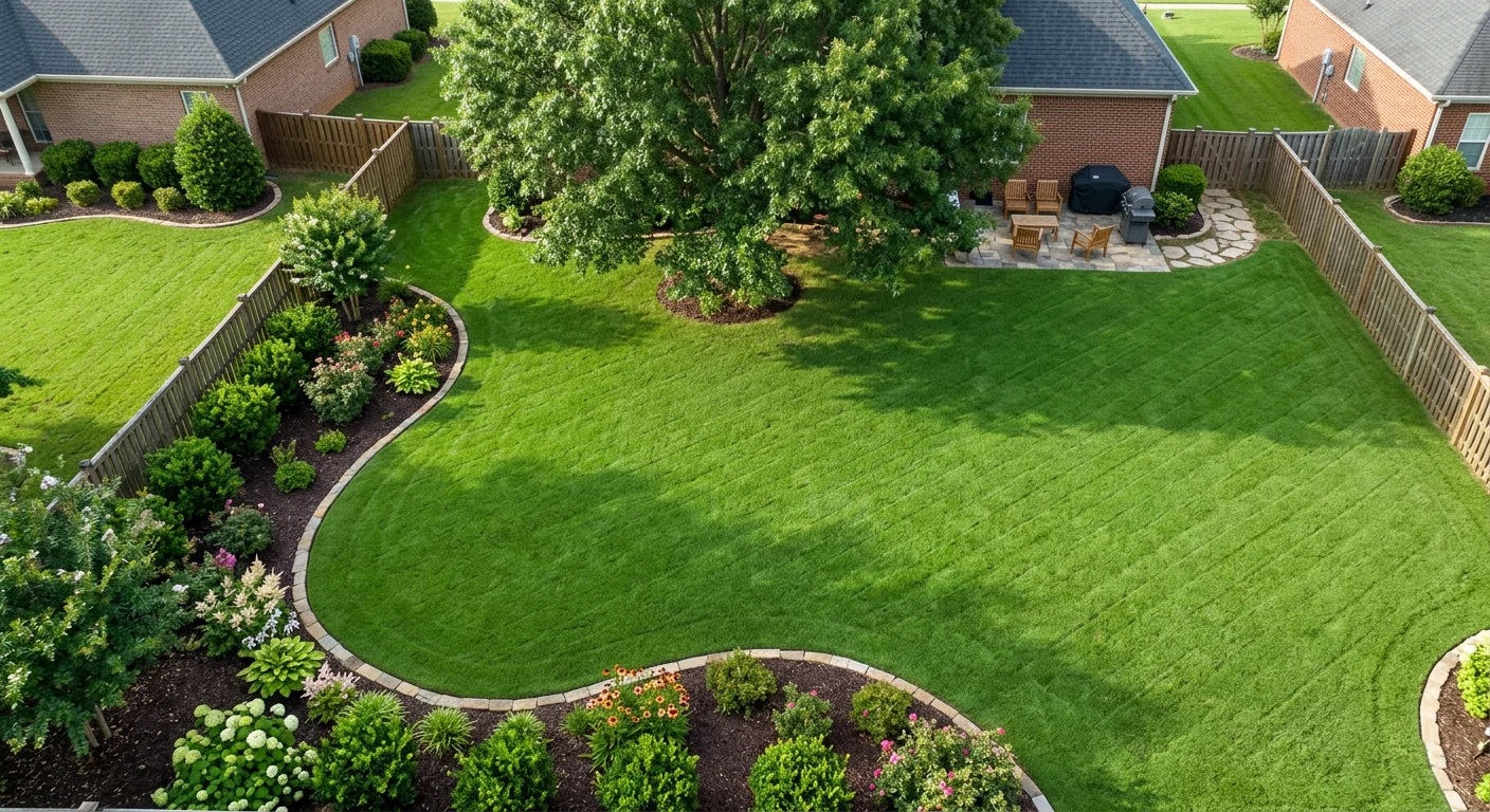 Weed-free green NC lawn in summer maintained by professional weed control services