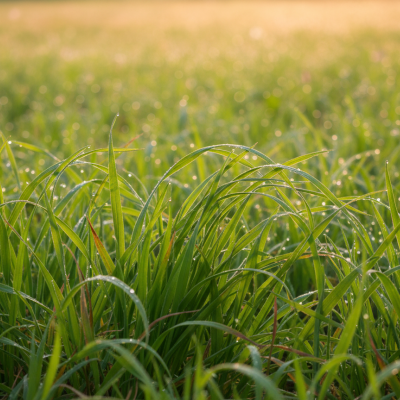 Grass growth in Hillsborough NC following a proper lawn fertilization schedule, emphasizing natural health and seasonal timing.