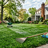 Spring lawn fertilization schedule application in Hillsborough, NC for thicker greener grass