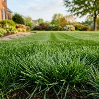 Spring lawn aeration plugs in Mebane, NC yard for healthier grass growth