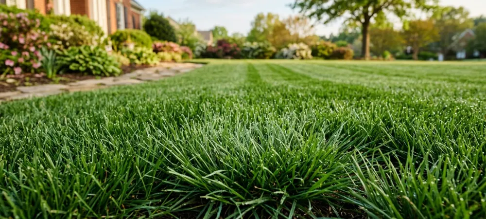 Spring lawn aeration plugs in Mebane, NC yard for healthier grass growth